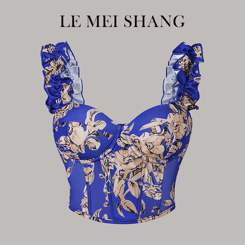 Sexy Print Corset Bustiers Tops with Bra Mesh Push Up Bralet Women's Tube Top Corset Bustier Bra Club Party Crop Top Lingerie R0449