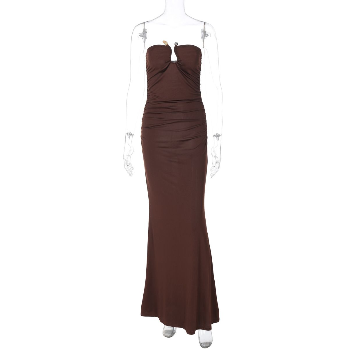 Sexy Strapless Long Bodycon Dress Woman 2025 Summer Maxi Dress Sleeveless Backless Party Night Club Dress R0281