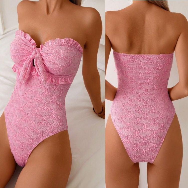 Summer Sexy Pink Swimsuits One Piece Women's Closed Swimwear Push Up Swimming Wear Bodysuit Bathing Suits Beachwear Pool Bather R0126