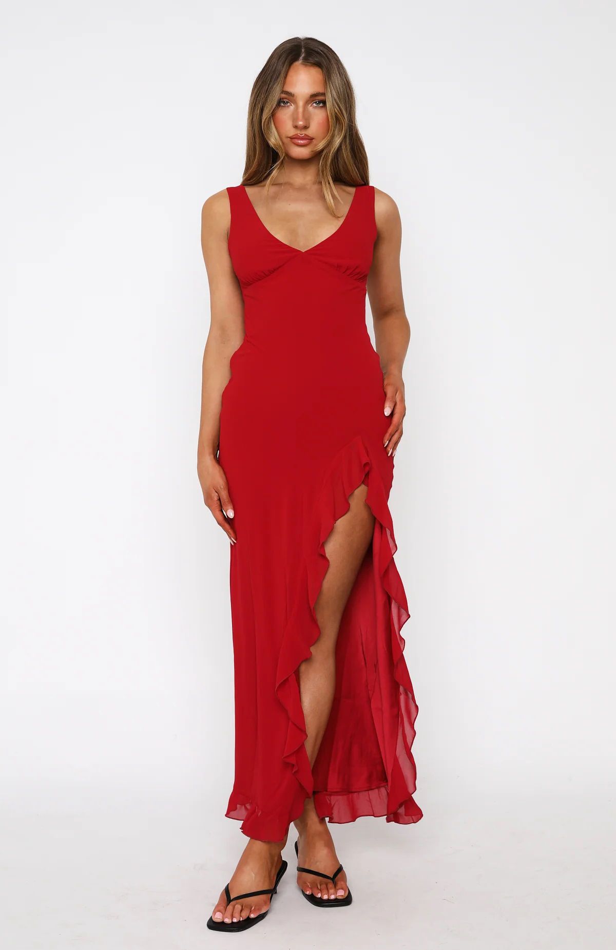 Ruffle High Split Sexy Dress Women 2026 Robes Elegant Evening Summer Dress Backless Party Long Midi Dress Vestidos R0219