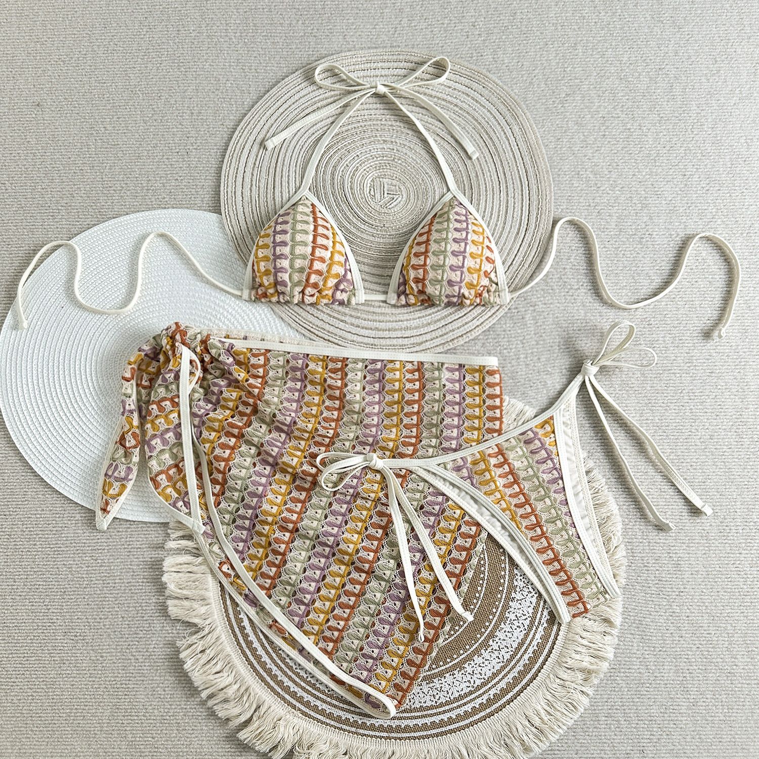 2026 New Sexy Three-piece Women's Swimsuit Tight Push-up Swimwear Summer Solid Bikini Set Brazilian Beachwear Party Bathing Suit R0186