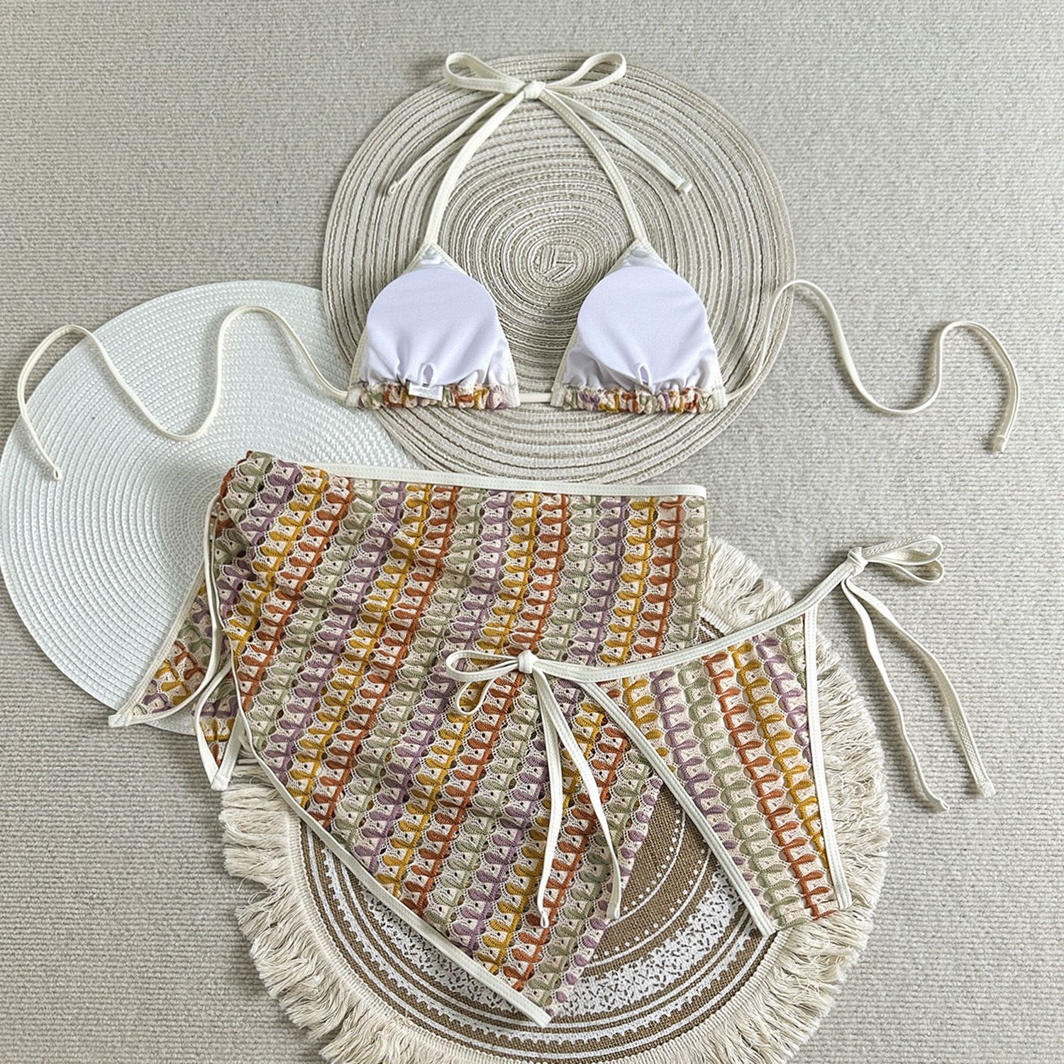 2026 New Sexy Three-piece Women's Swimsuit Tight Push-up Swimwear Summer Solid Bikini Set Brazilian Beachwear Party Bathing Suit R0186