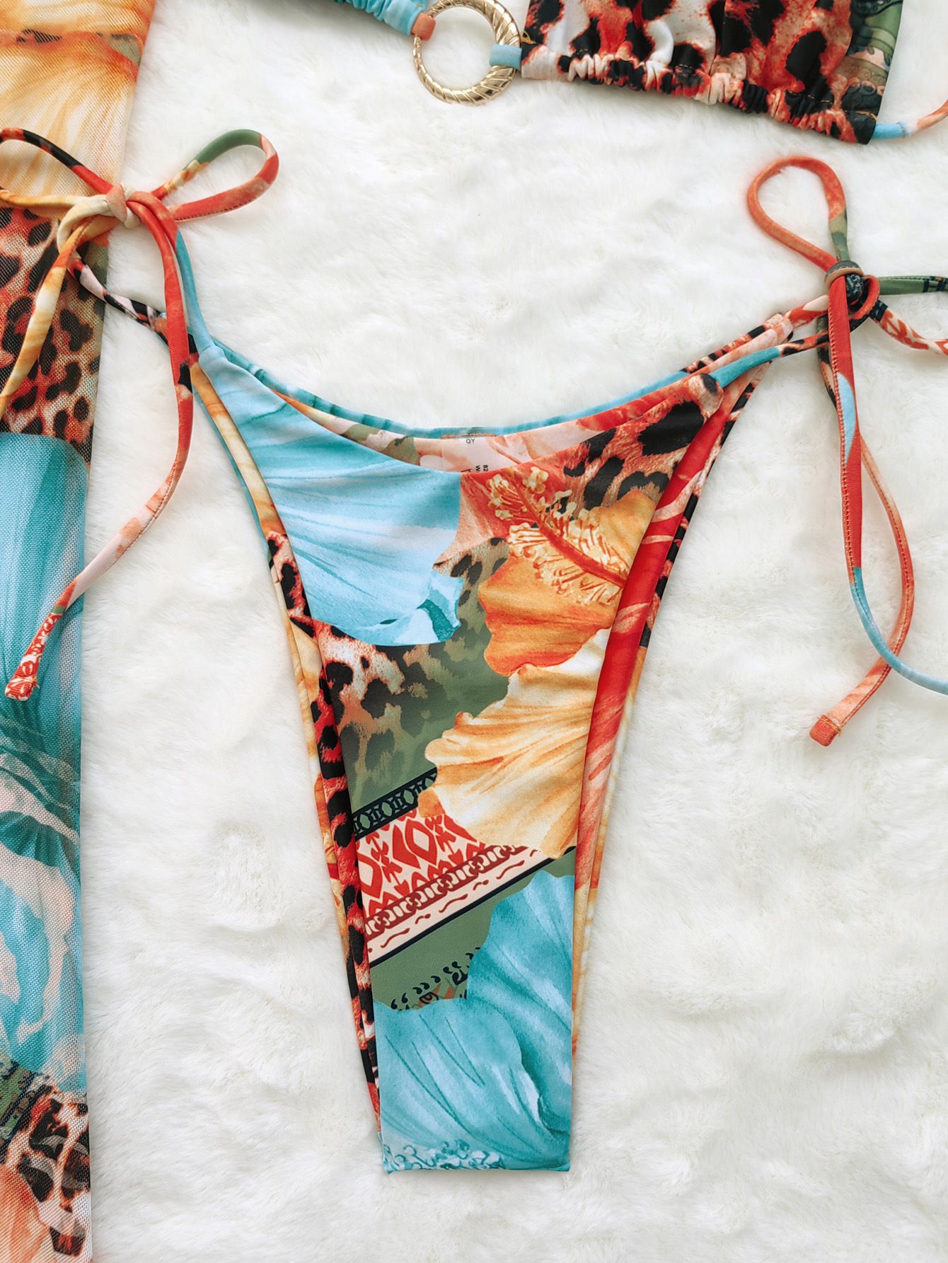 2025 New Flower Print Bikini Set Women's High Waist Long Skirt 3 Piece Swimsuit Sexy Mini Triangle Backless Thong Bathing Suit R0152