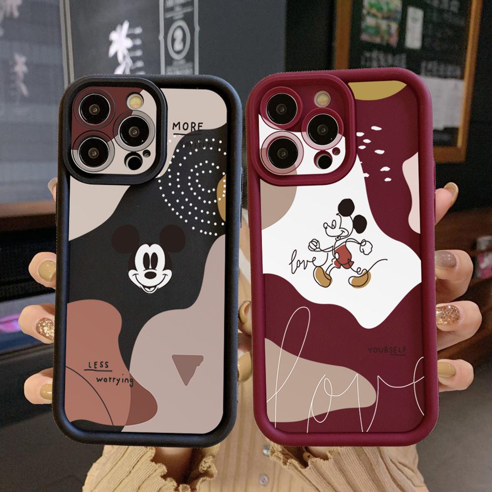 for Realme C67 C53 C51 Note 50 C21Y C25Y C33 C30 C35 9i Retro Mickey Full Protective Phone Case Anti Drop Cover