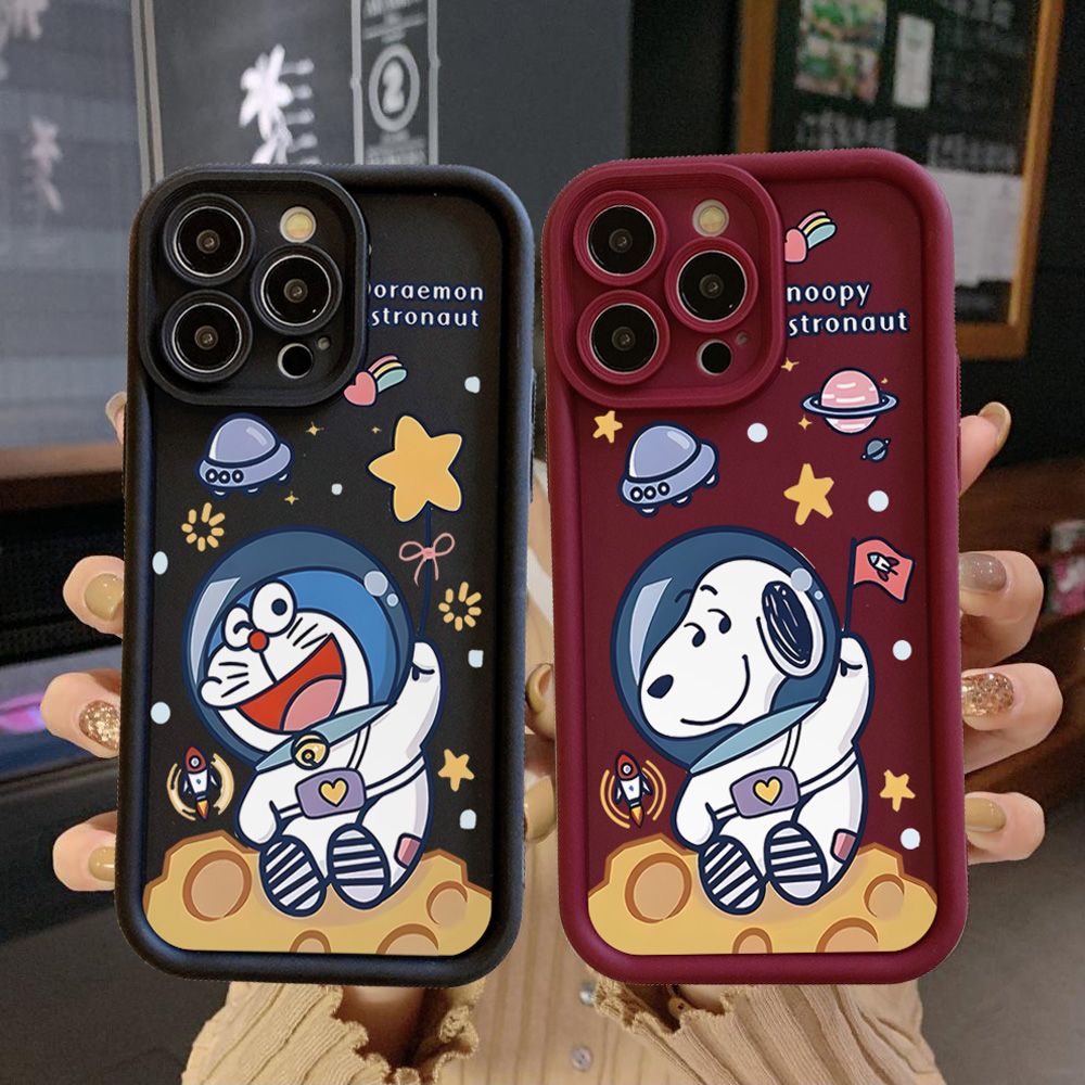 for Samsung Galaxy S24 S23 Ultra S22 Plus S21 FE S20 Doraemon Snoopy Astronaut Full Protective Phone Case Anti Drop Cover
