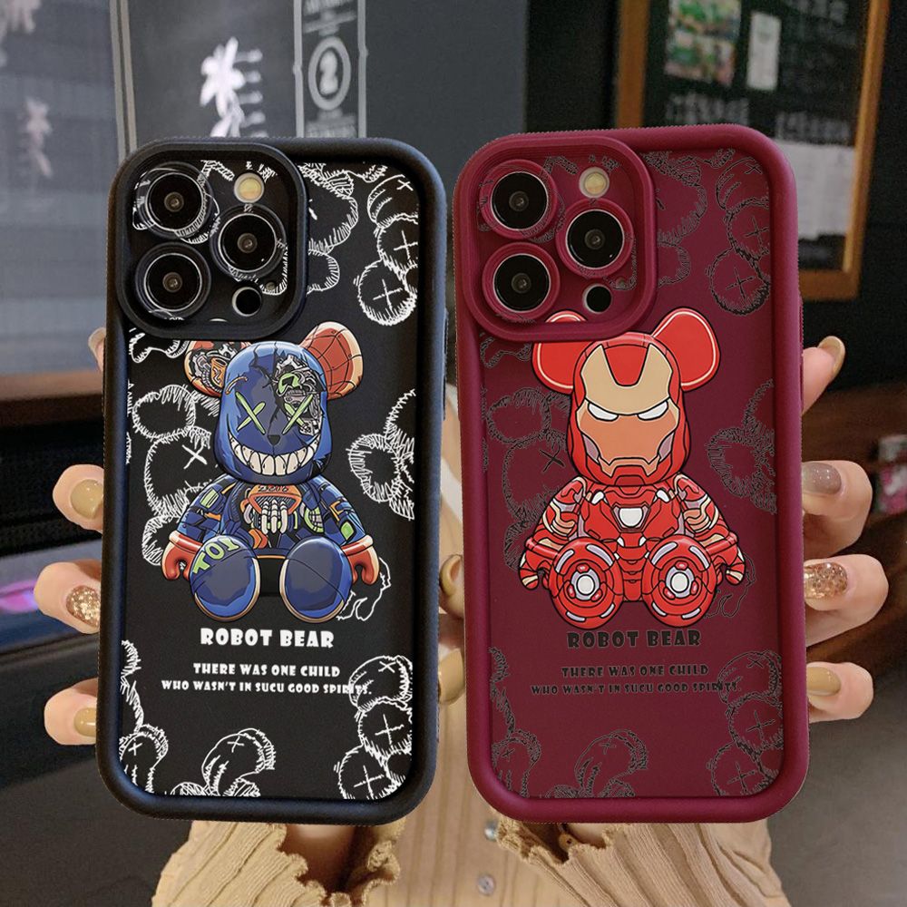 for Samsung Galaxy S24 S23 Ultra S22 Plus S21 FE S20 Funny Cool Bear Full Protective Phone Case Anti Drop Cover