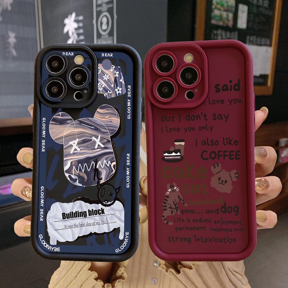 for iPhone 15 Pro Max 14 Plus 13 12 11 XR 8 7 SE 2022 XS Kaws Coffe Full Protective Phone Case Anti Drop Cover