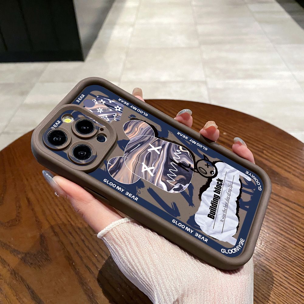 for iPhone 15 Pro Max 14 Plus 13 12 11 XR 8 7 SE 2022 XS Kaws Coffe Full Protective Phone Case Anti Drop Cover