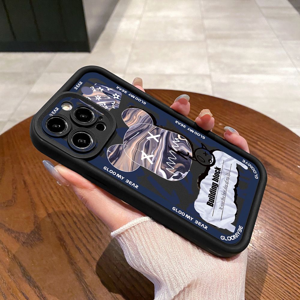 for iPhone 15 Pro Max 14 Plus 13 12 11 XR 8 7 SE 2022 XS Kaws Coffe Full Protective Phone Case Anti Drop Cover