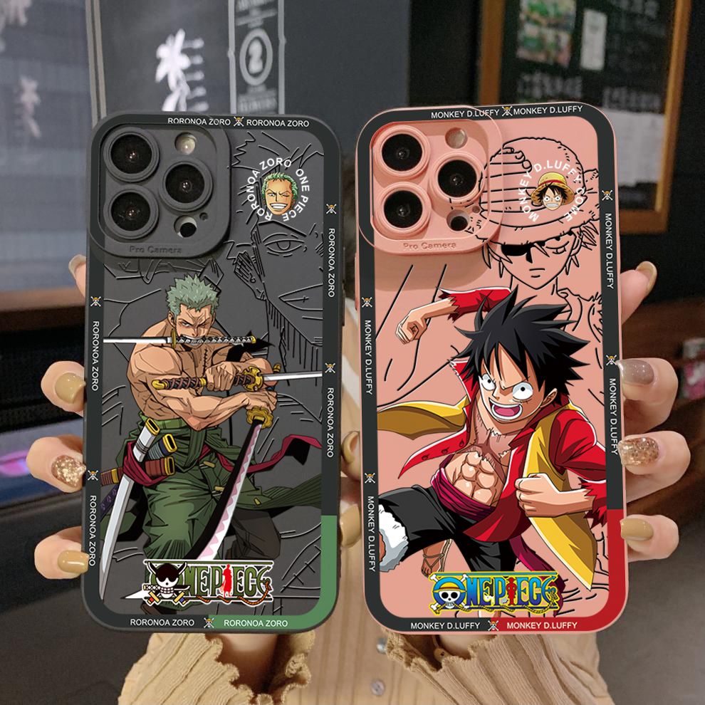 for Xiaomi Redmi Note 13 12 Pro 5G 12S 11S 13C A1 10 Pro 4G 10S Redmi 10C 9C 9S A2 Cool Zoro Luffy Full Protective Case Anti Drop Cover