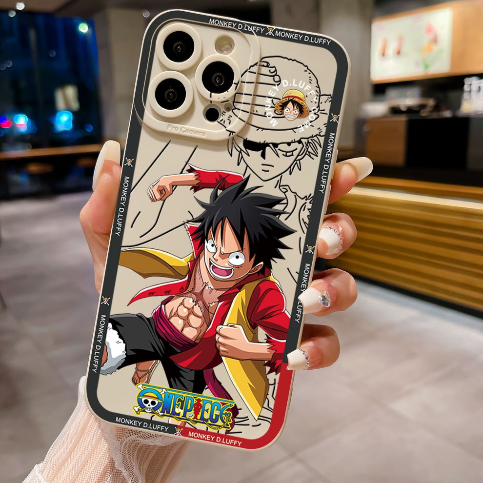 for Xiaomi Redmi Note 13 12 Pro 5G 12S 11S 13C A1 10 Pro 4G 10S Redmi 10C 9C 9S A2 Cool Zoro Luffy Full Protective Case Anti Drop Cover
