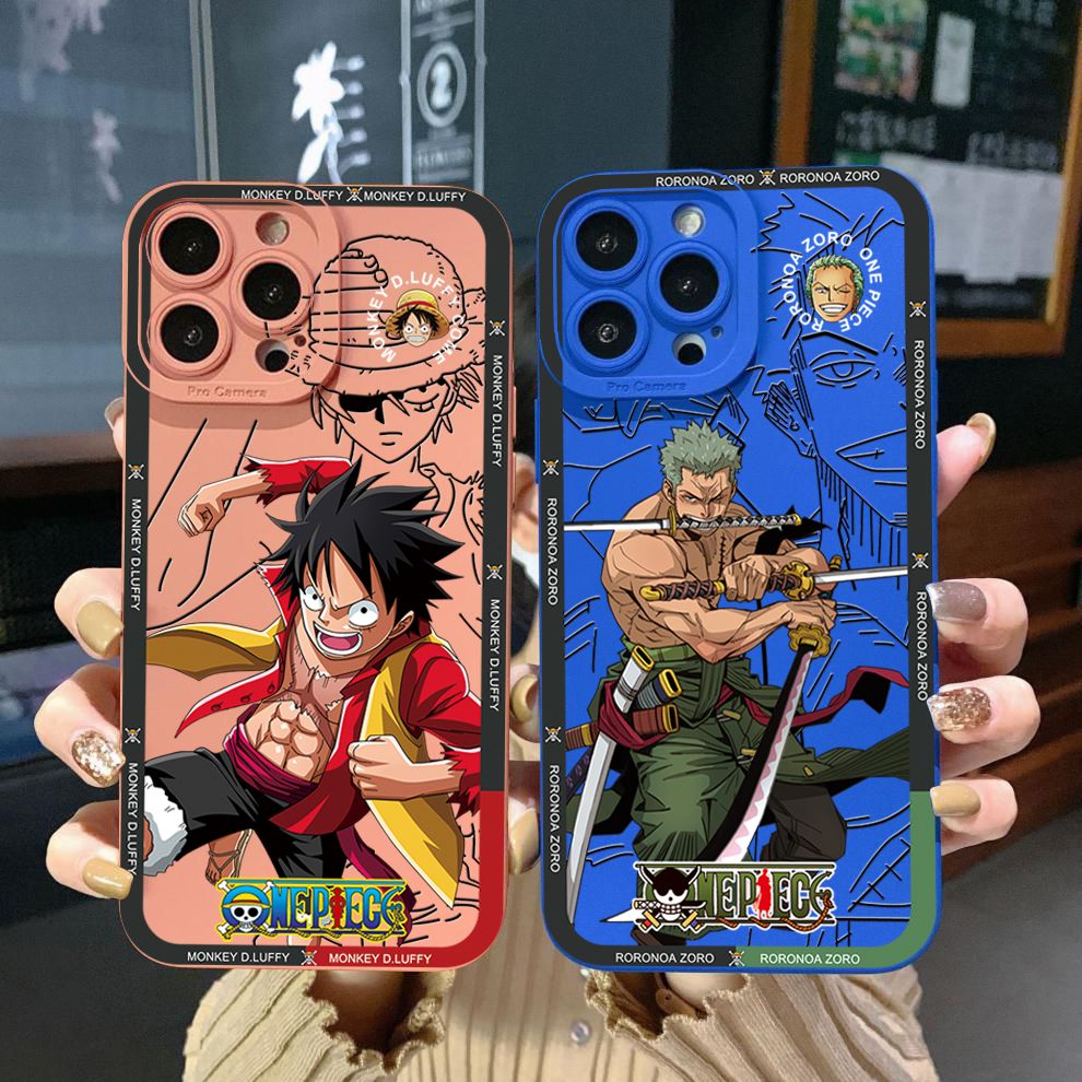 for Xiaomi Redmi Note 13 12 Pro 5G 12S 11S 13C A1 10 Pro 4G 10S Redmi 10C 9C 9S A2 Cool Zoro Luffy Full Protective Case Anti Drop Cover
