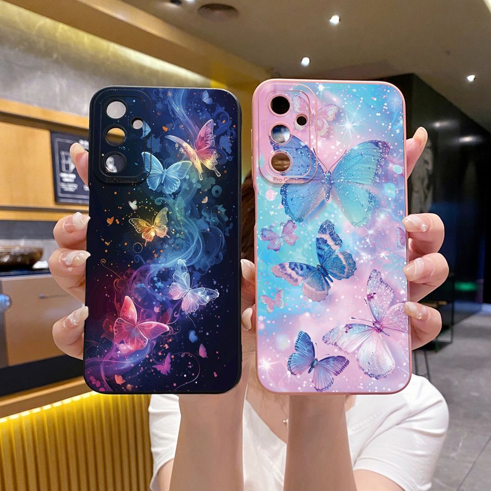 for Samsung Galaxy A15 A05 A35 A55 A04E A14 A24 A34 A54 A33 A53 A73 5G A32 A52S A72 A31 A51 A71 A11 A50 A03S Luxury Butterfly Full Protective Case Anti Drop Cover