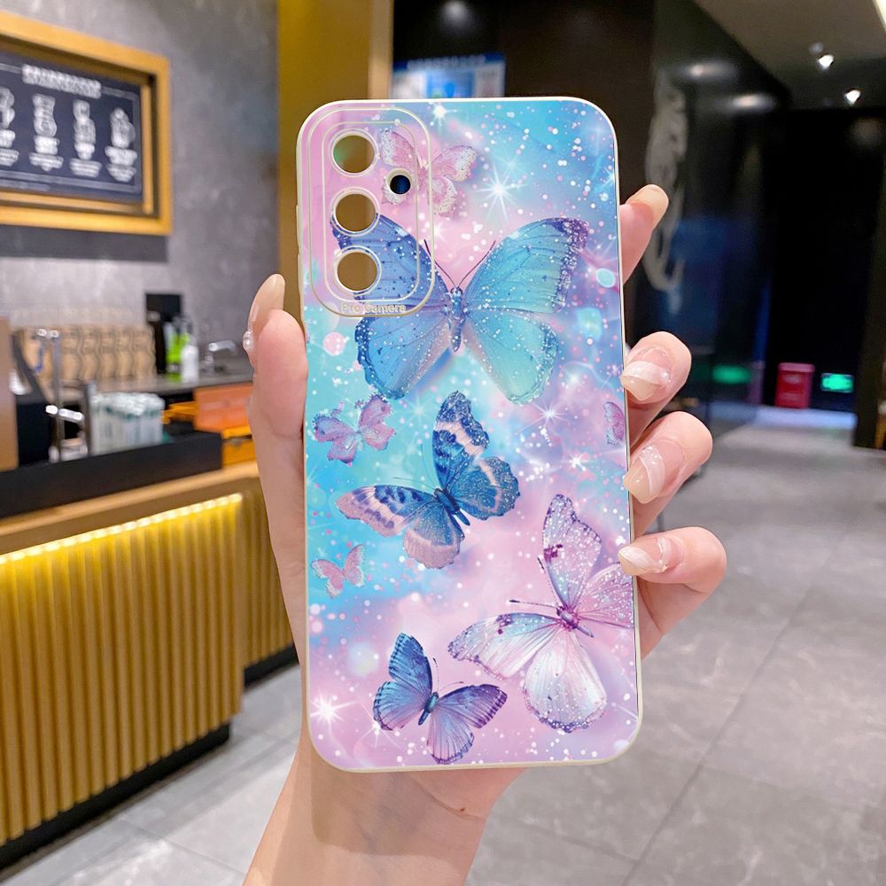 for Samsung Galaxy A15 A05 A35 A55 A04E A14 A24 A34 A54 A33 A53 A73 5G A32 A52S A72 A31 A51 A71 A11 A50 A03S Luxury Butterfly Full Protective Case Anti Drop Cover