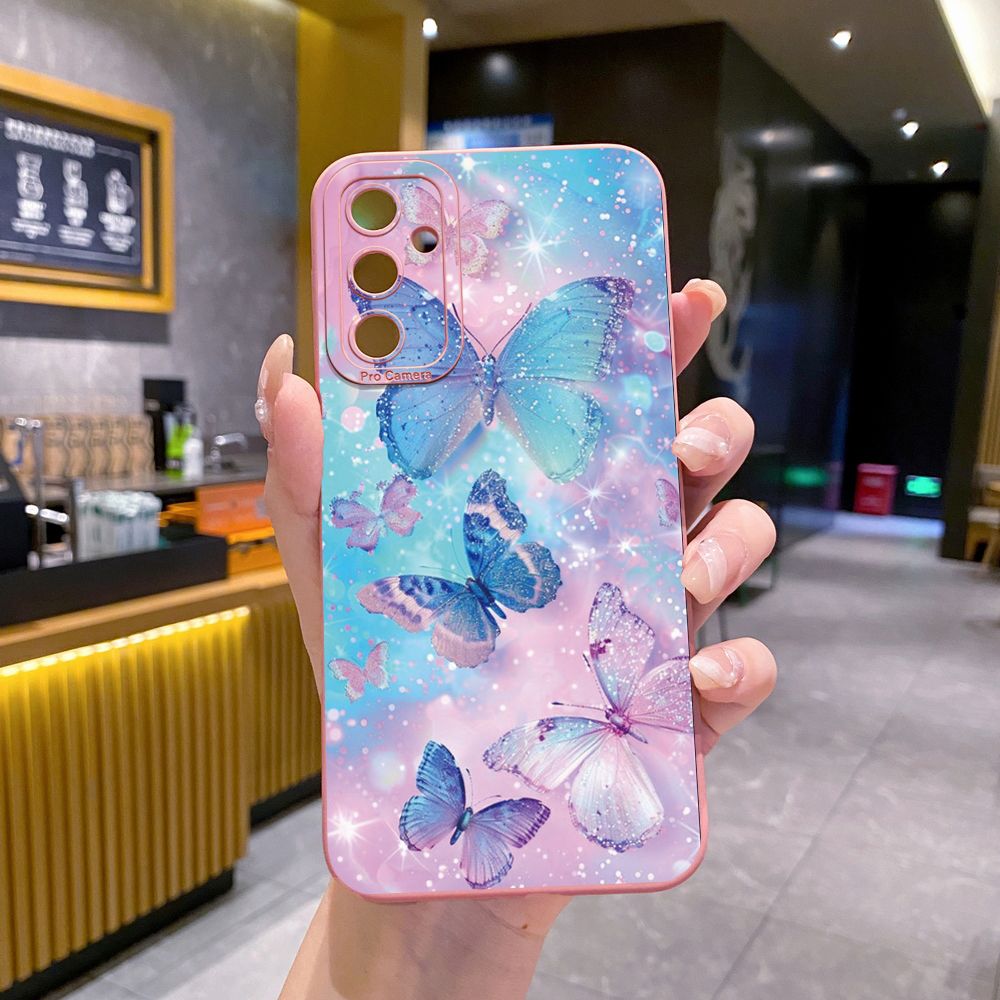 for Samsung Galaxy A15 A05 A35 A55 A04E A14 A24 A34 A54 A33 A53 A73 5G A32 A52S A72 A31 A51 A71 A11 A50 A03S Luxury Butterfly Full Protective Case Anti Drop Cover