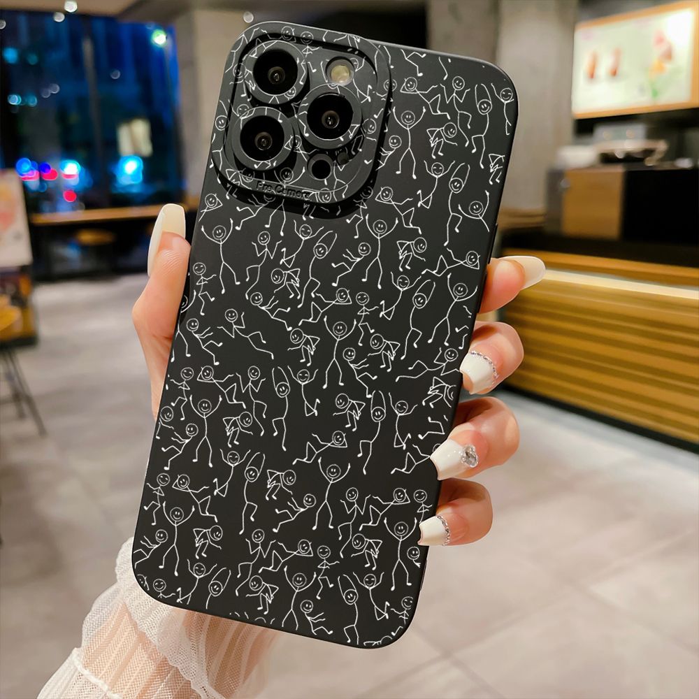 for iPhone 15 Pro Max 14 Plus 13 Pro Max 12 iPhone 11 XR 8 7 SE 2022 XS Max Retro Face Full Protective Case Anti Drop Cover