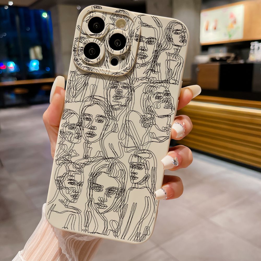 for iPhone 15 Pro Max 14 Plus 13 Pro Max 12 iPhone 11 XR 8 7 SE 2022 XS Max Retro Face Full Protective Case Anti Drop Cover