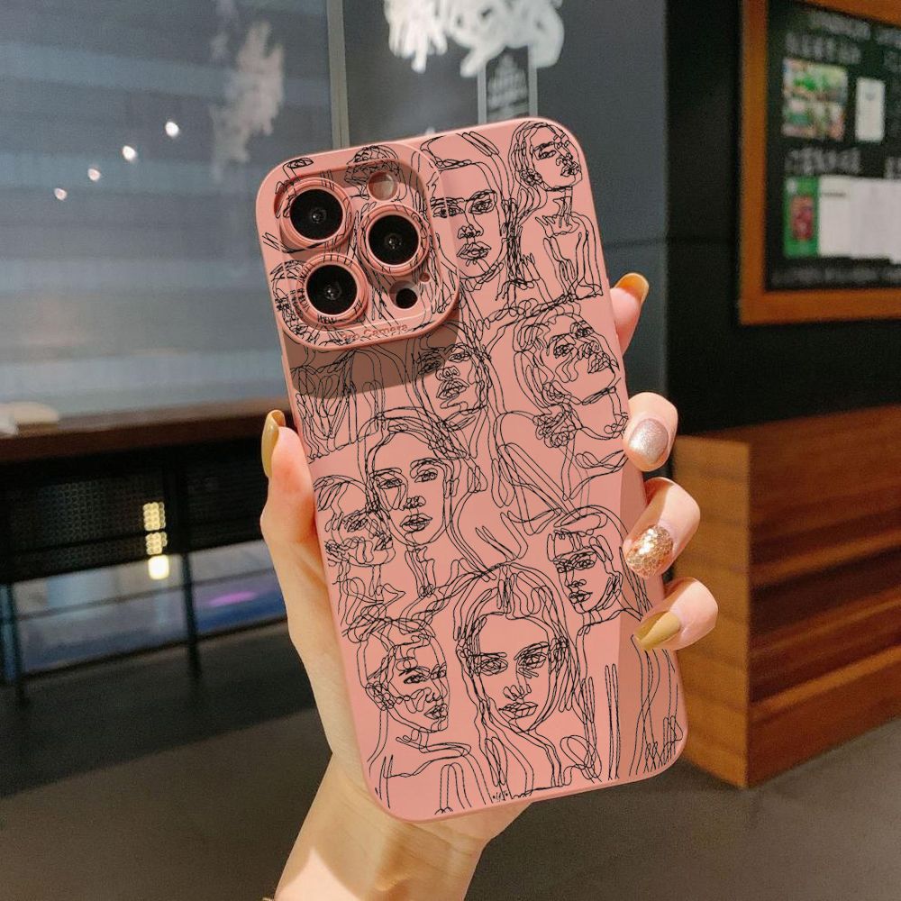 for iPhone 15 Pro Max 14 Plus 13 Pro Max 12 iPhone 11 XR 8 7 SE 2022 XS Max Retro Face Full Protective Case Anti Drop Cover