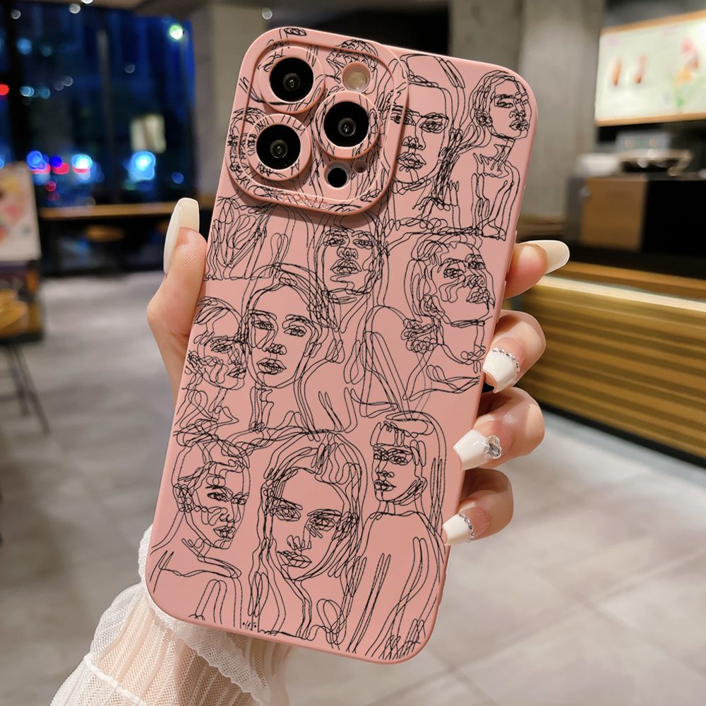 for iPhone 15 Pro Max 14 Plus 13 Pro Max 12 iPhone 11 XR 8 7 SE 2022 XS Max Retro Face Full Protective Case Anti Drop Cover