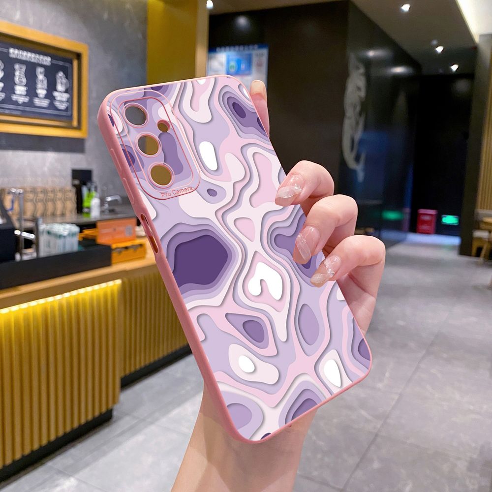 for Samsung Galaxy A15 A05 A35 A55 A04E A14 A24 A34 A54 A33 A53 A73 5G A32 A52S A72 A31 A51 A71 A11 A50 A03S Liquid Purple Heart Full Protective Case Anti Drop Cover