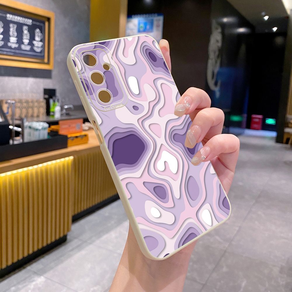 for Samsung Galaxy A15 A05 A35 A55 A04E A14 A24 A34 A54 A33 A53 A73 5G A32 A52S A72 A31 A51 A71 A11 A50 A03S Liquid Purple Heart Full Protective Case Anti Drop Cover