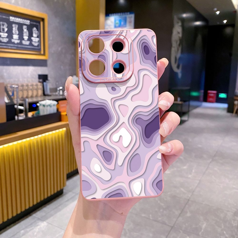 for Xiaomi Redmi Note 13 12 Pro 5G 12S 11S 13C A1 10 Pro 4G 10S Redmi 10C 9C 9S A2 Liquid Purple Heart Full Protective Case Anti Drop Cover