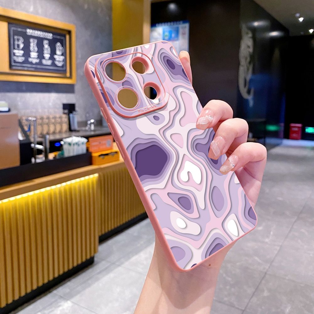 for Xiaomi Redmi Note 13 12 Pro 5G 12S 11S 13C A1 10 Pro 4G 10S Redmi 10C 9C 9S A2 Liquid Purple Heart Full Protective Case Anti Drop Cover