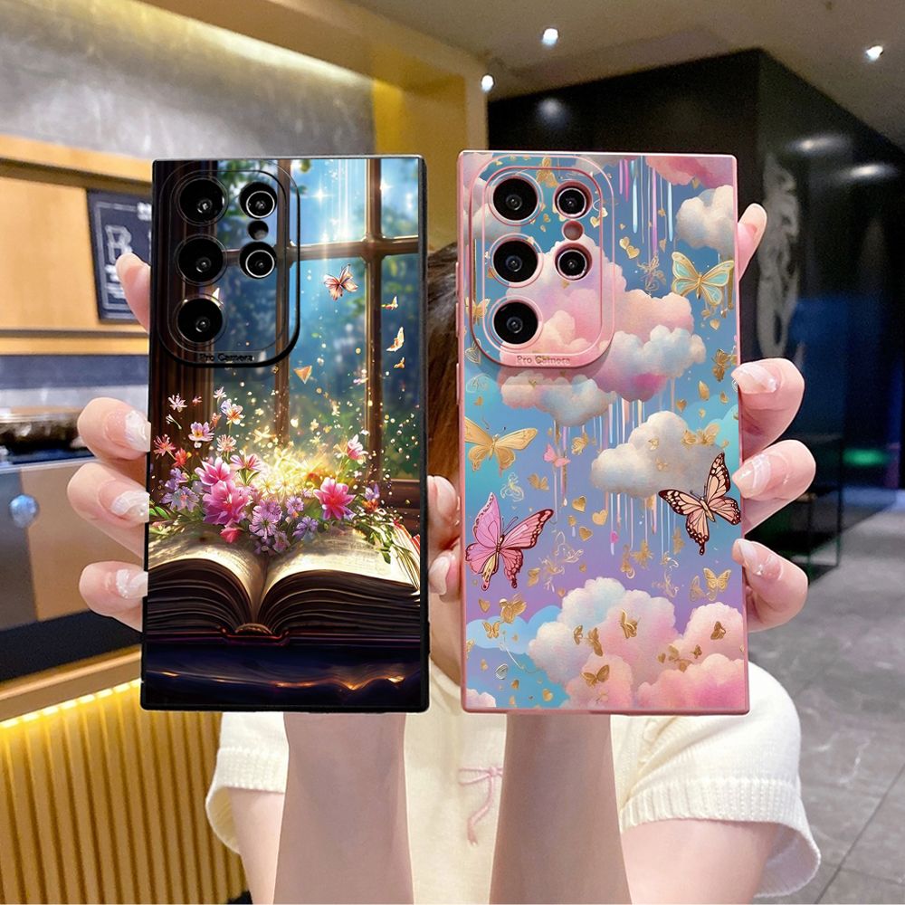 for Samsung Galaxy S24 S23 Ultra S22 Plus Note 20 S21 FE S20 Luxury Butterfly Full Protective Case Anti Drop Cover