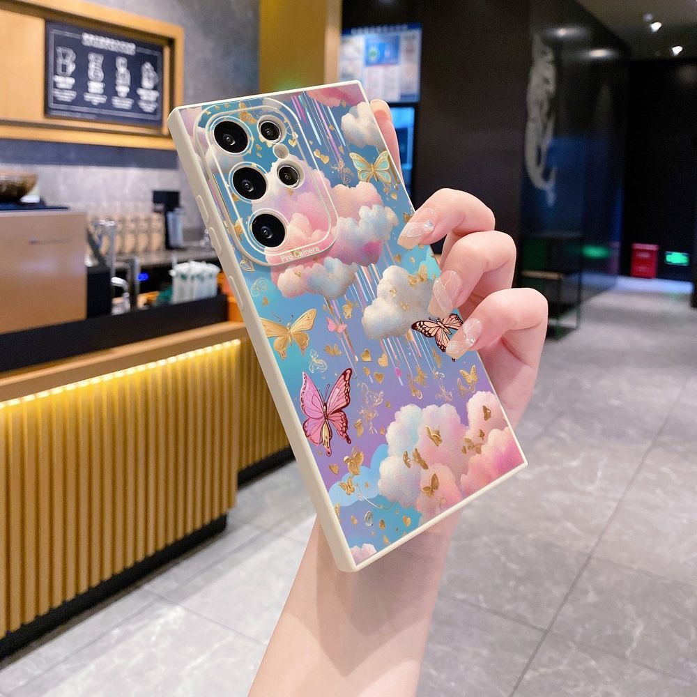 for Samsung Galaxy S24 S23 Ultra S22 Plus Note 20 S21 FE S20 Luxury Butterfly Full Protective Case Anti Drop Cover