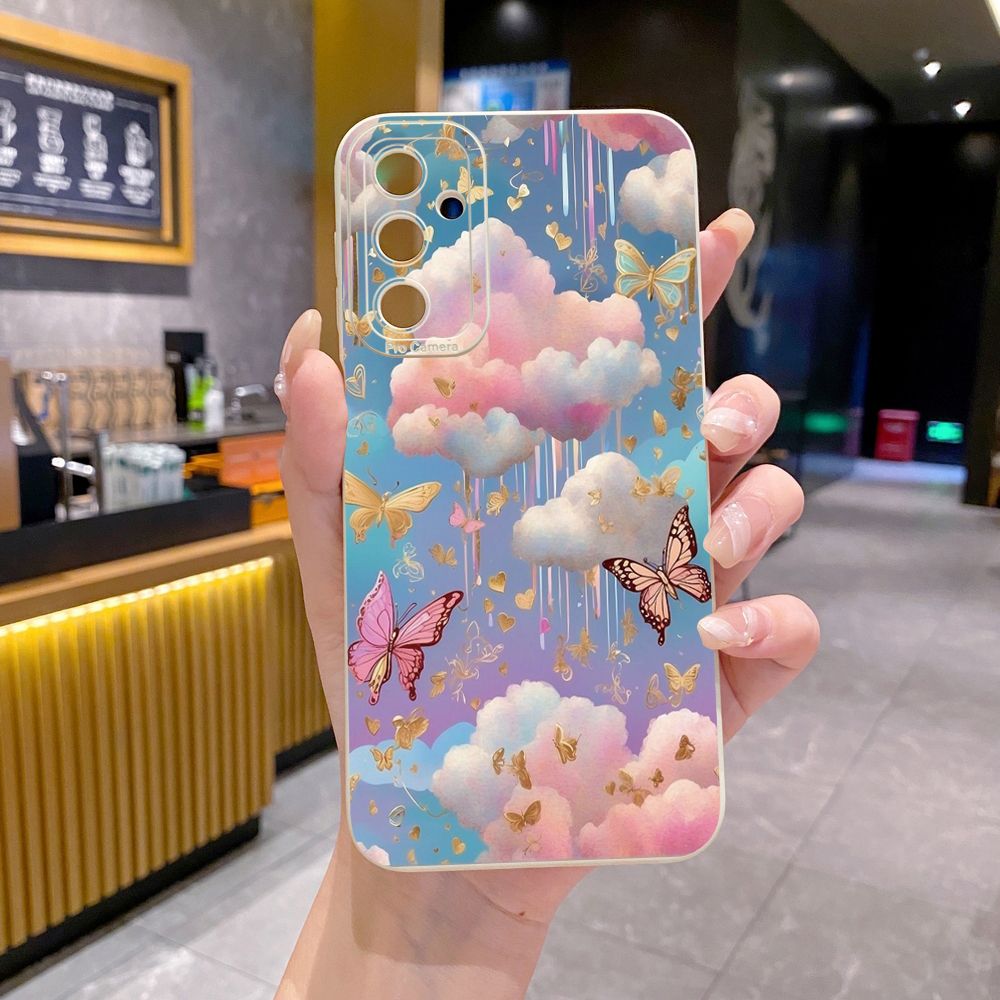for Samsung Galaxy A15 A05 A35 A55 A04E A14 A24 A34 A54 A33 A53 A73 5G A32 A52S A72 A31 A51 A71 A11 A50 A03S Luxury Butterfly Full Protective Case Anti Drop Cover
