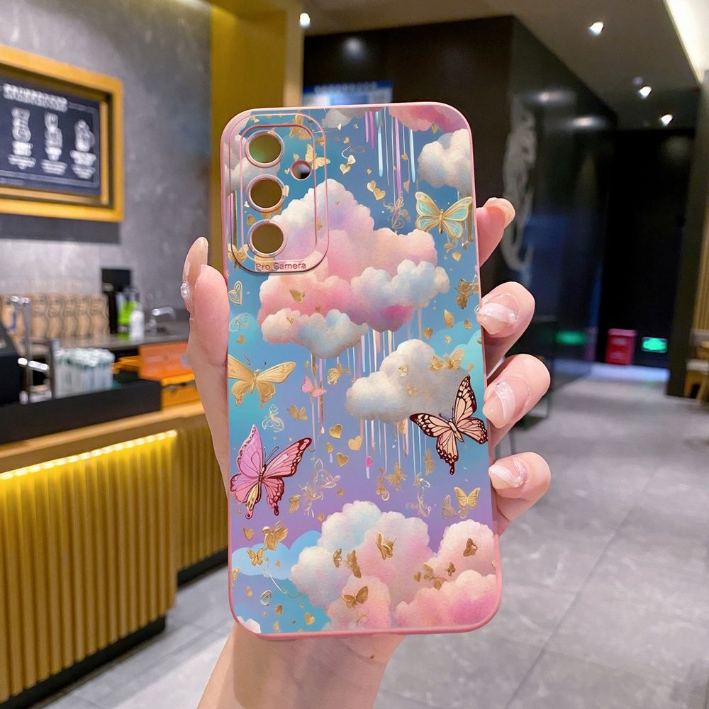 for Samsung Galaxy A15 A05 A35 A55 A04E A14 A24 A34 A54 A33 A53 A73 5G A32 A52S A72 A31 A51 A71 A11 A50 A03S Luxury Butterfly Full Protective Case Anti Drop Cover