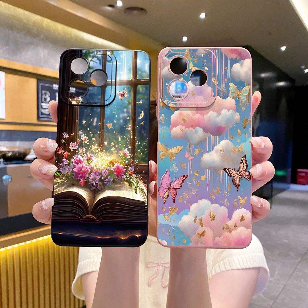 for OPPO A60 A18 A38 A17 A17K A16 A15 A16E A16k A95 Reno6 Z 5G A94 A54 A74 4G A53 A76 A96 4G A12 A5S A7 A9 2020 A31 Luxury Butterfly Full Protective Case Anti Drop Cover