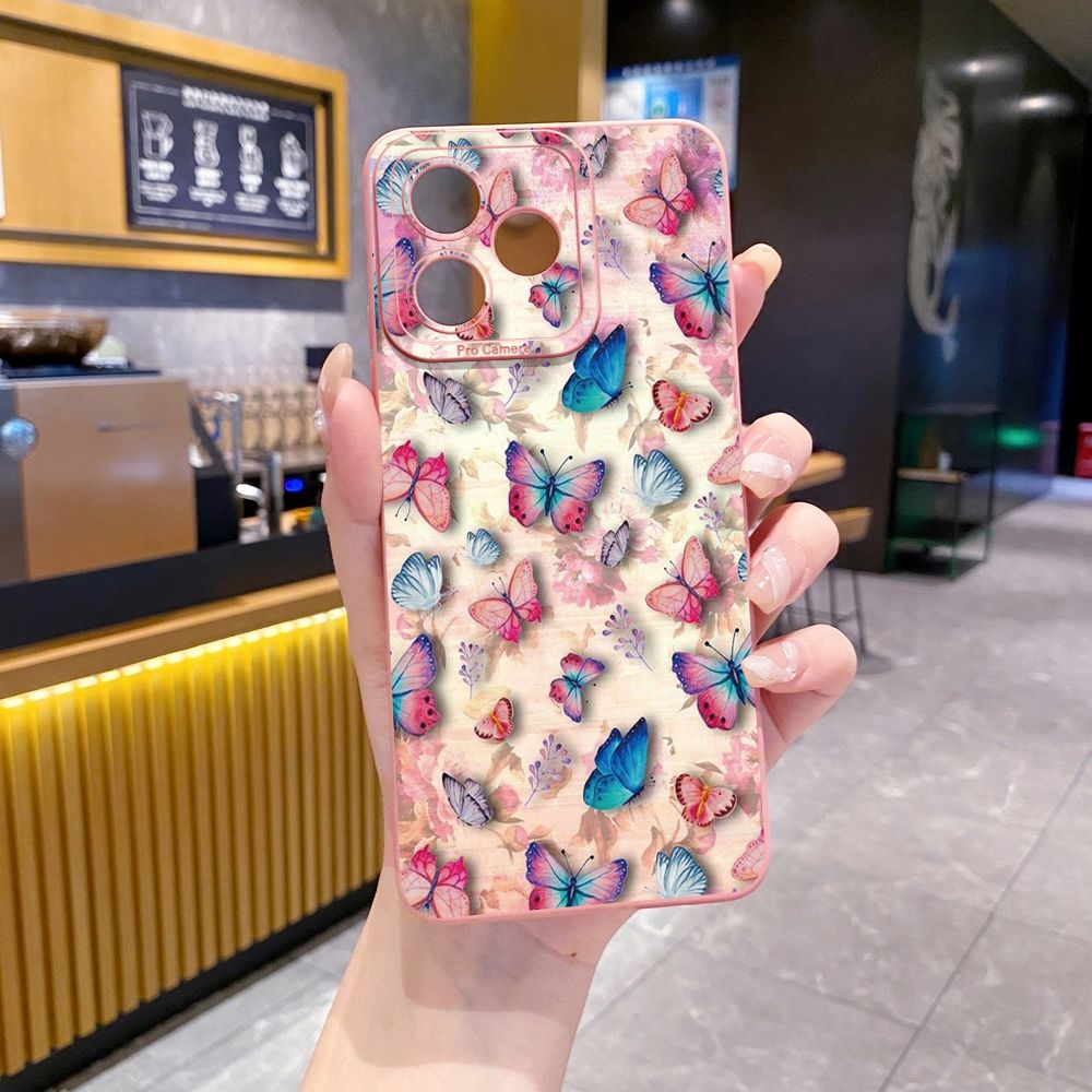 for OPPO A60 A18 A38 A17 A17K A16 A15 A16E A16k A95 Reno6 Z 5G A94 A54 A74 4G A53 A76 A96 4G A12 A5S A7 A9 2020 A31 Ballon Butterfly Full Protective Case Anti Drop Cover