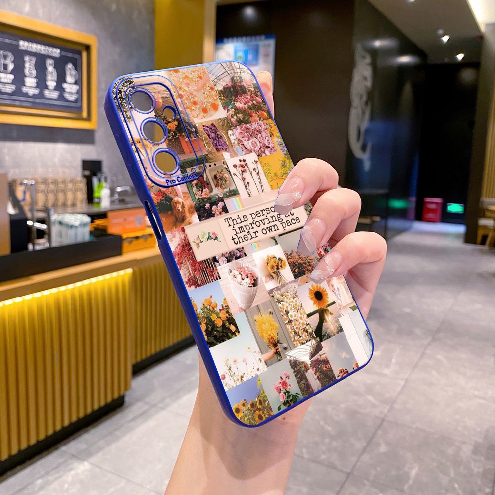for Samsung Galaxy A15 A05 A35 A55 A04E A14 A24 A34 A54 A33 A53 A73 5G A32 A52S A72 A31 A51 A71 A11 A50 A03S Sun Flower Pink Rose Full Protective Case Anti Drop Cover