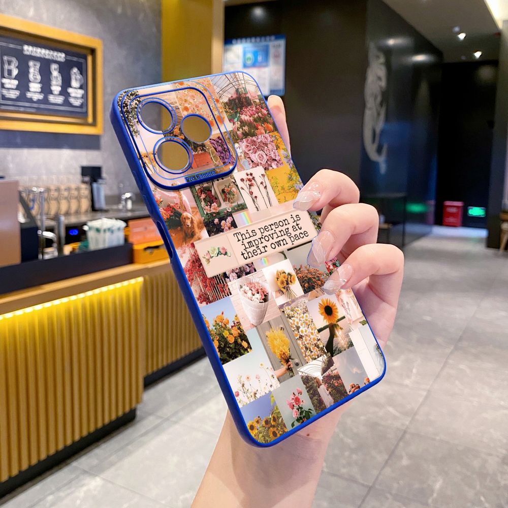 for OPPO A60 A18 A38 A17 A17K A16 A15 A16E A16k A95 Reno6 Z 5G A94 A54 A74 4G A53 A76 A96 4G A12 A5S A7 A9 2020 A31 Sun Flower Pink Rose Full Protective Case Anti Drop Cover