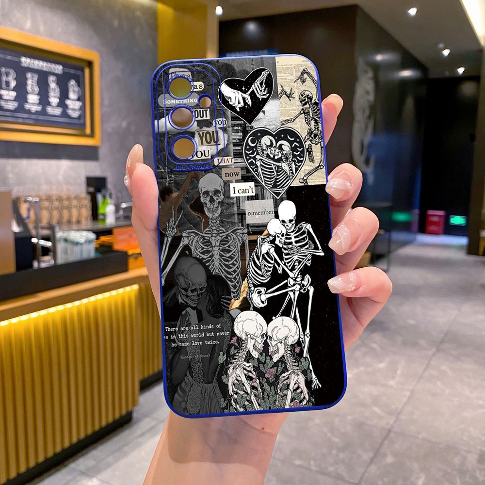for Samsung Galaxy A15 A05 A35 A55 A04E A14 A24 A34 A54 A33 A53 A73 5G A32 A52S A72 A31 A51 A71 A11 A50 A03S Skeleton Mushroom Full Protective Case Anti Drop Cover