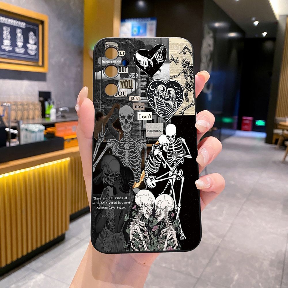 for Samsung Galaxy A15 A05 A35 A55 A04E A14 A24 A34 A54 A33 A53 A73 5G A32 A52S A72 A31 A51 A71 A11 A50 A03S Skeleton Mushroom Full Protective Case Anti Drop Cover