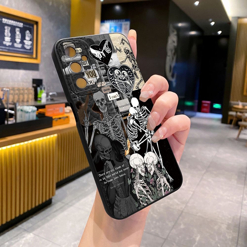 for Samsung Galaxy A15 A05 A35 A55 A04E A14 A24 A34 A54 A33 A53 A73 5G A32 A52S A72 A31 A51 A71 A11 A50 A03S Skeleton Mushroom Full Protective Case Anti Drop Cover