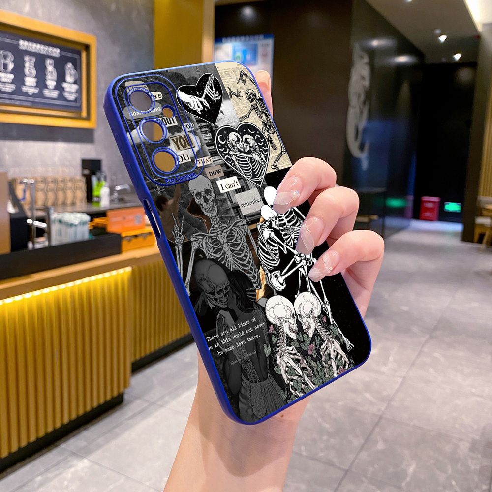 for Samsung Galaxy A15 A05 A35 A55 A04E A14 A24 A34 A54 A33 A53 A73 5G A32 A52S A72 A31 A51 A71 A11 A50 A03S Skeleton Mushroom Full Protective Case Anti Drop Cover