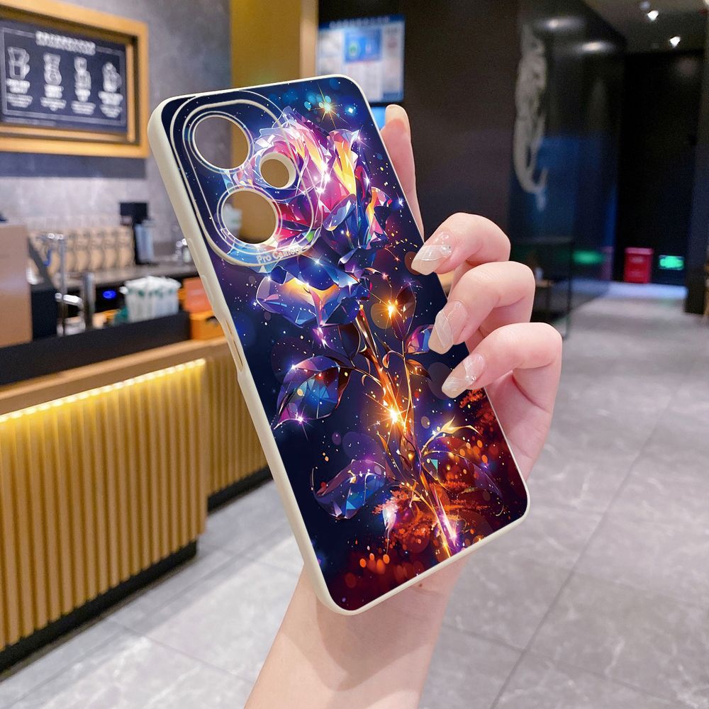 for VIVO Y17S Y27 Y15A Y15S T1 5G T1X Y02S Y21S Y21A Y02 Y02A Y36 Y33S Y12S Y11S Y12A Y01 Y1S Y20s Y20A Y22 Crystal Bling Flower Full Protective Case Anti Drop Cover