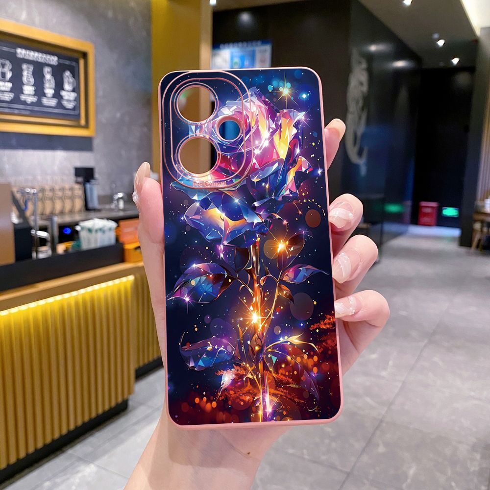for VIVO Y17S Y27 Y15A Y15S T1 5G T1X Y02S Y21S Y21A Y02 Y02A Y36 Y33S Y12S Y11S Y12A Y01 Y1S Y20s Y20A Y22 Crystal Bling Flower Full Protective Case Anti Drop Cover