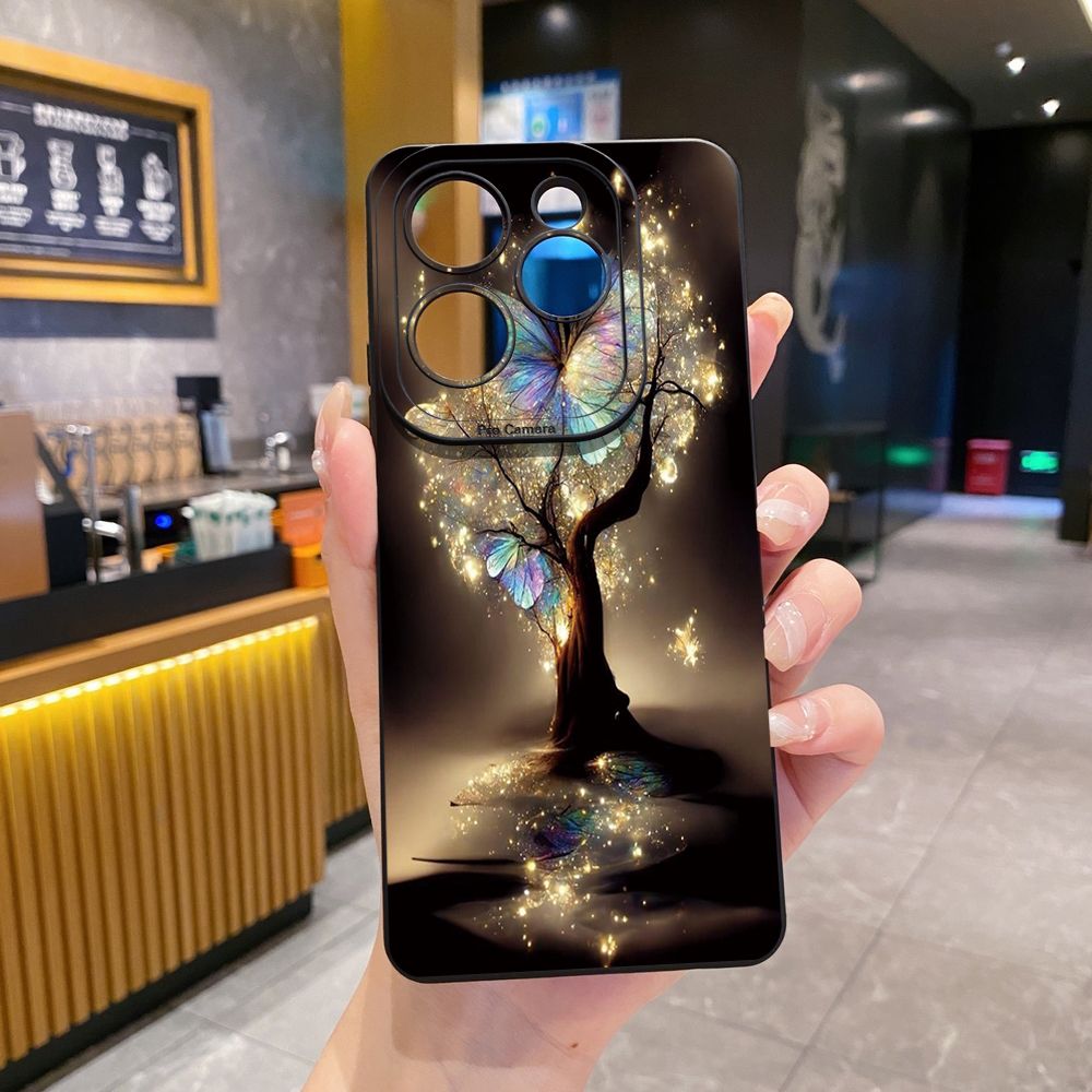 for Infinix Hot 40i 40 Pro Note 12 G96 Note 30 Hot 20 Play 20S 12i 30i 20i 10S 11 10 Play 11S 10i Smart 7 6 HD X6511 X657B X6512 Zero 30 5G Bling Butterfly Tree Full Protective Case Anti Drop Cover