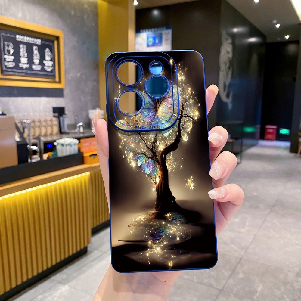 for Infinix Hot 40i 40 Pro Note 12 G96 Note 30 Hot 20 Play 20S 12i 30i 20i 10S 11 10 Play 11S 10i Smart 7 6 HD X6511 X657B X6512 Zero 30 5G Bling Butterfly Tree Full Protective Case Anti Drop Cover