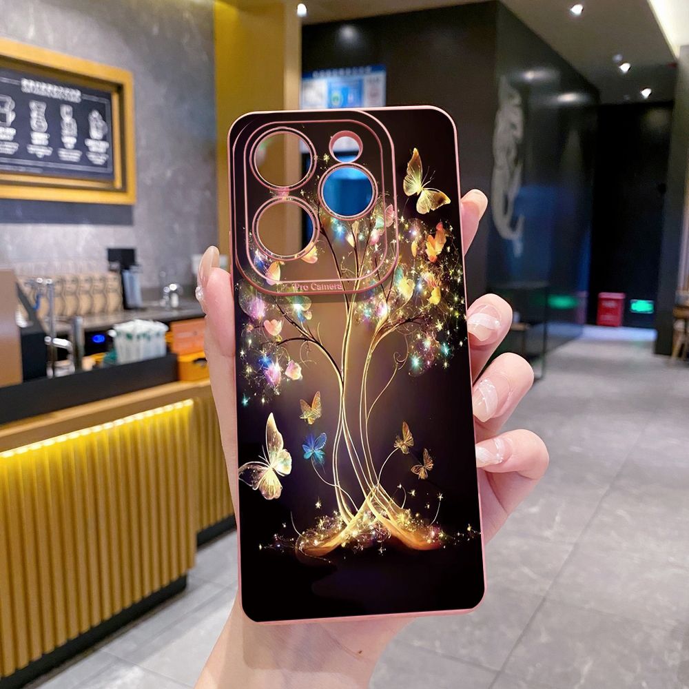 for Infinix Hot 40i 40 Pro Note 12 G96 Note 30 Hot 20 Play 20S 12i 30i 20i 10S 11 10 Play 11S 10i Smart 7 6 HD X6511 X657B X6512 Zero 30 5G Bling Butterfly Tree Full Protective Case Anti Drop Cover