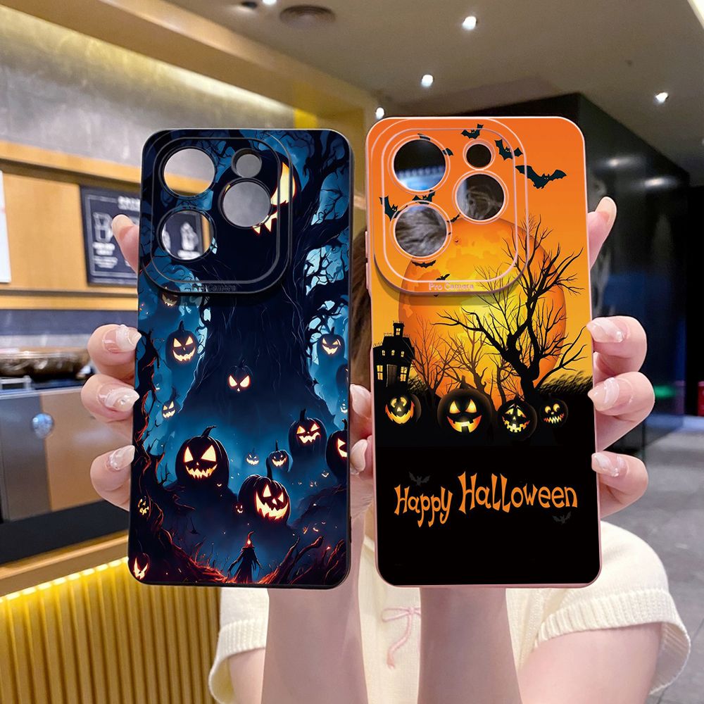 for Infinix Hot 40i 40 Pro Note 12 G96 Note 30 Hot 20 Play 20S 12i 30i 20i 10S 11 10 Play 11S 10i Smart 7 6 HD X6511 X657B X6512 Zero 30 5G Halloween Tree Full Protective Case Anti Drop Cover