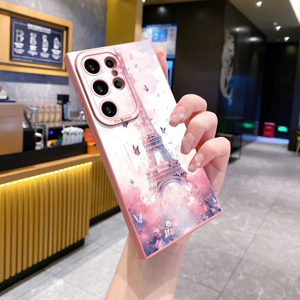 for Samsung Galaxy S24 S23 Ultra S22 Plus Note 20 S21 FE S20 Eiffel Tower Girls Full Protective Case Anti Drop Cover
