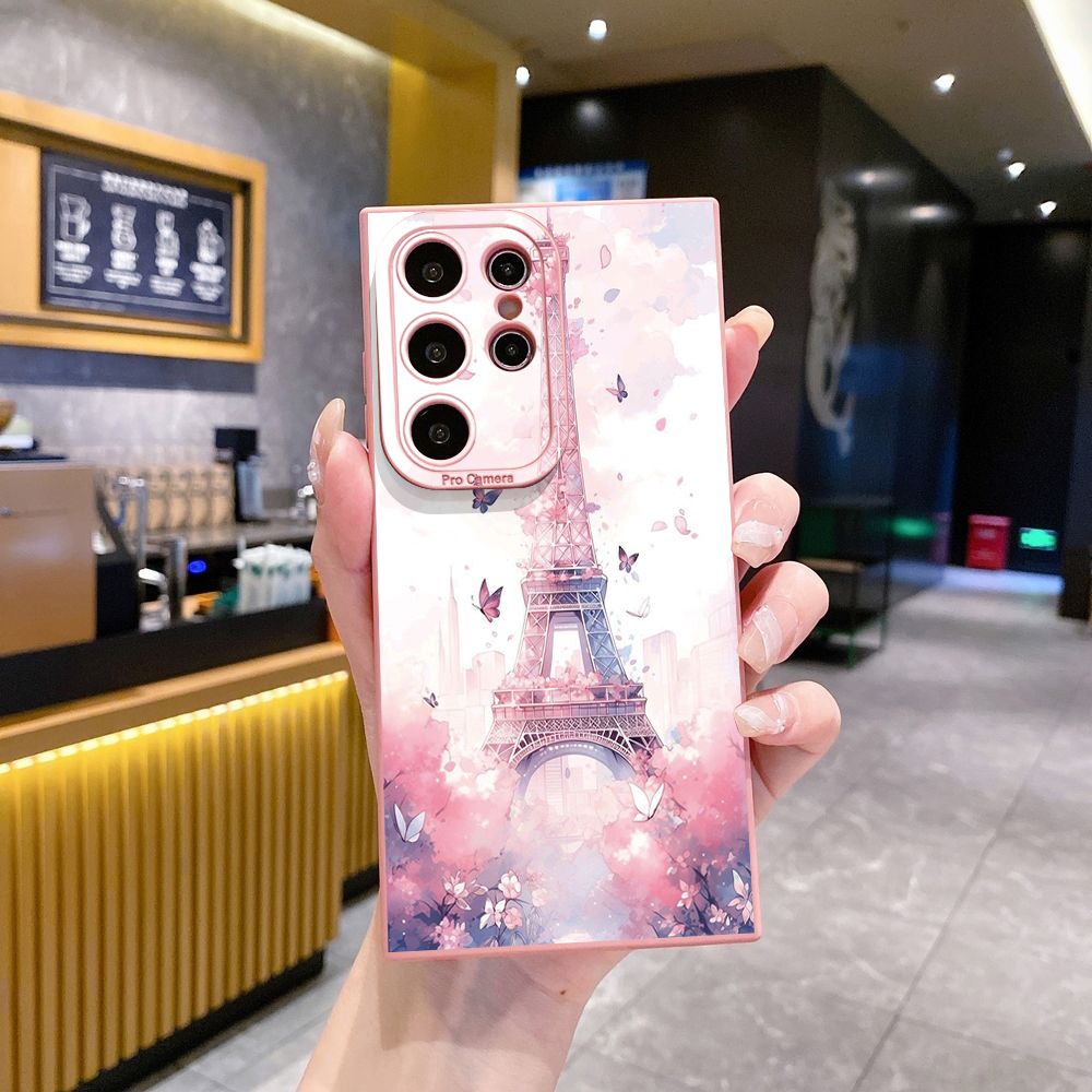 for Samsung Galaxy S24 S23 Ultra S22 Plus Note 20 S21 FE S20 Eiffel Tower Girls Full Protective Case Anti Drop Cover