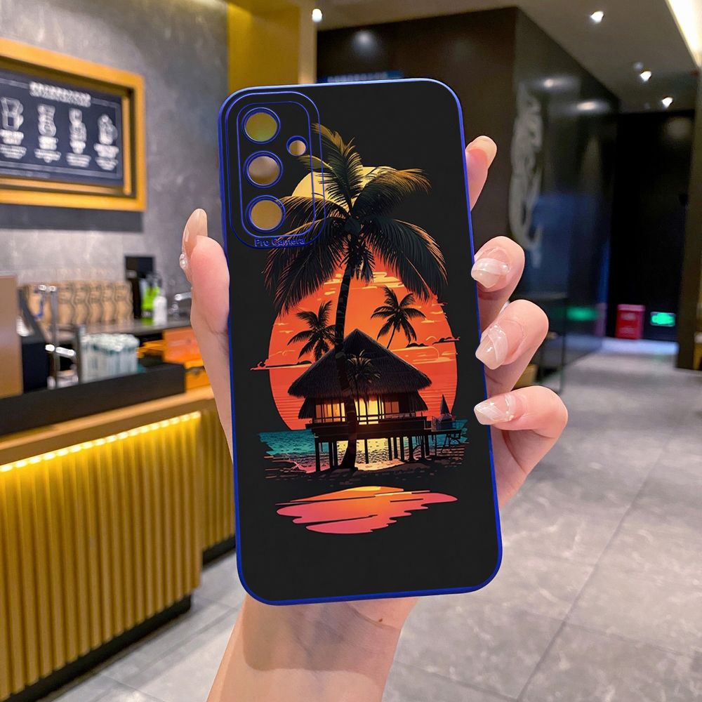 for Samsung Galaxy A15 A05 A35 A55 A04E A14 A24 A34 A54 A33 A53 A73 5G A32 A52S A72 A31 A51 A71 A11 A50 A03S Skull Coconut Tree Full Protective Case Anti Drop Cover