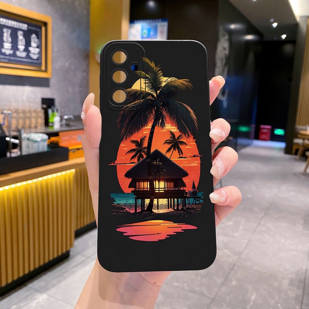 for Samsung Galaxy A15 A05 A35 A55 A04E A14 A24 A34 A54 A33 A53 A73 5G A32 A52S A72 A31 A51 A71 A11 A50 A03S Skull Coconut Tree Full Protective Case Anti Drop Cover