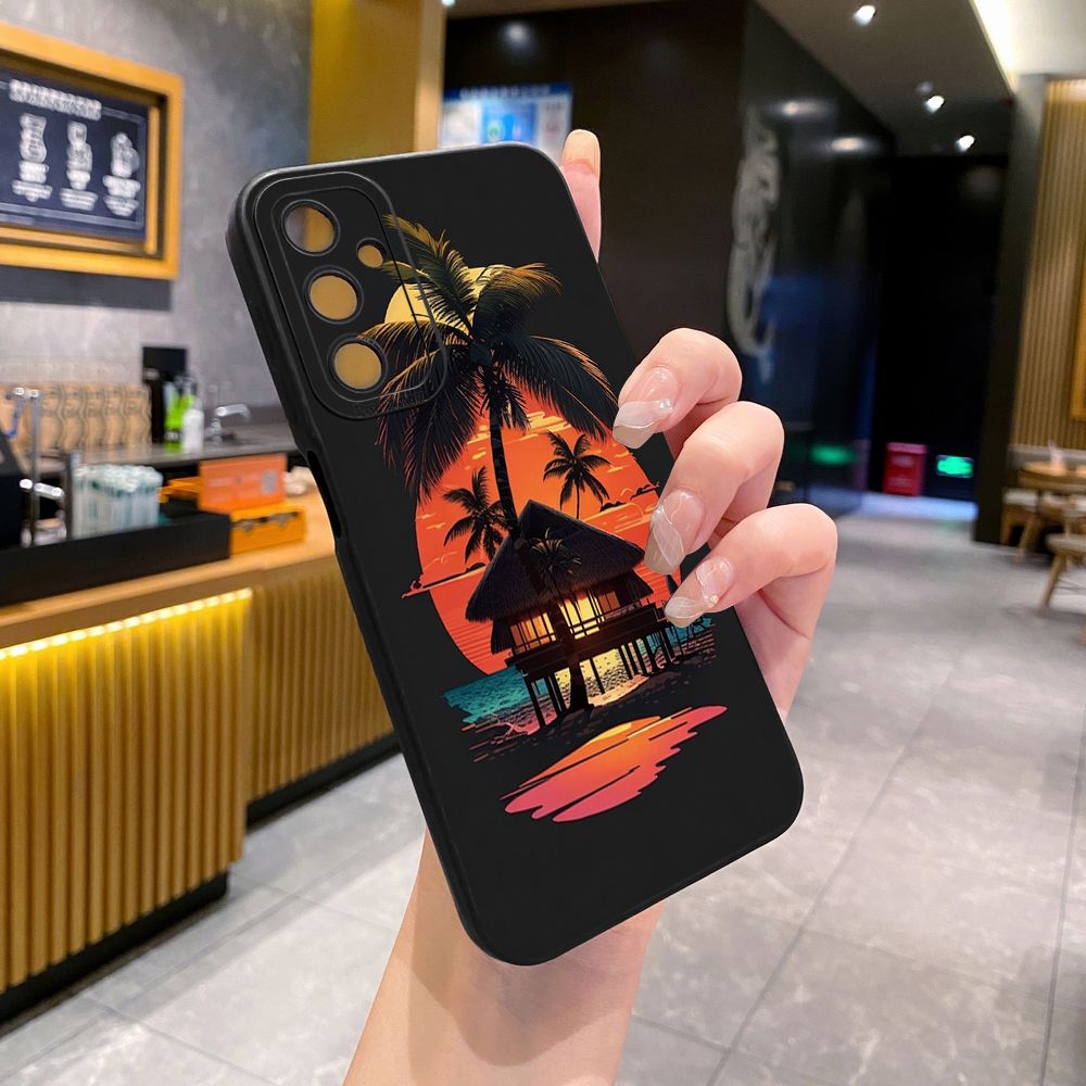 for Samsung Galaxy A15 A05 A35 A55 A04E A14 A24 A34 A54 A33 A53 A73 5G A32 A52S A72 A31 A51 A71 A11 A50 A03S Skull Coconut Tree Full Protective Case Anti Drop Cover